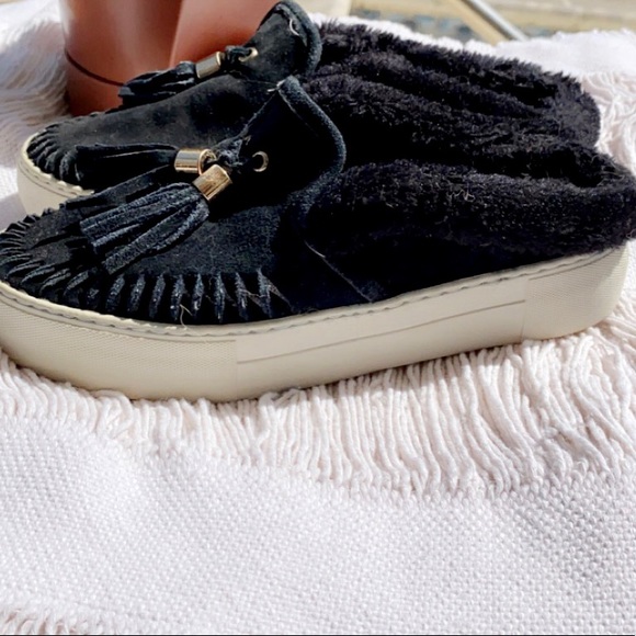 J/Slide Suede Mule with Faux Fur - Picture 3 of 4